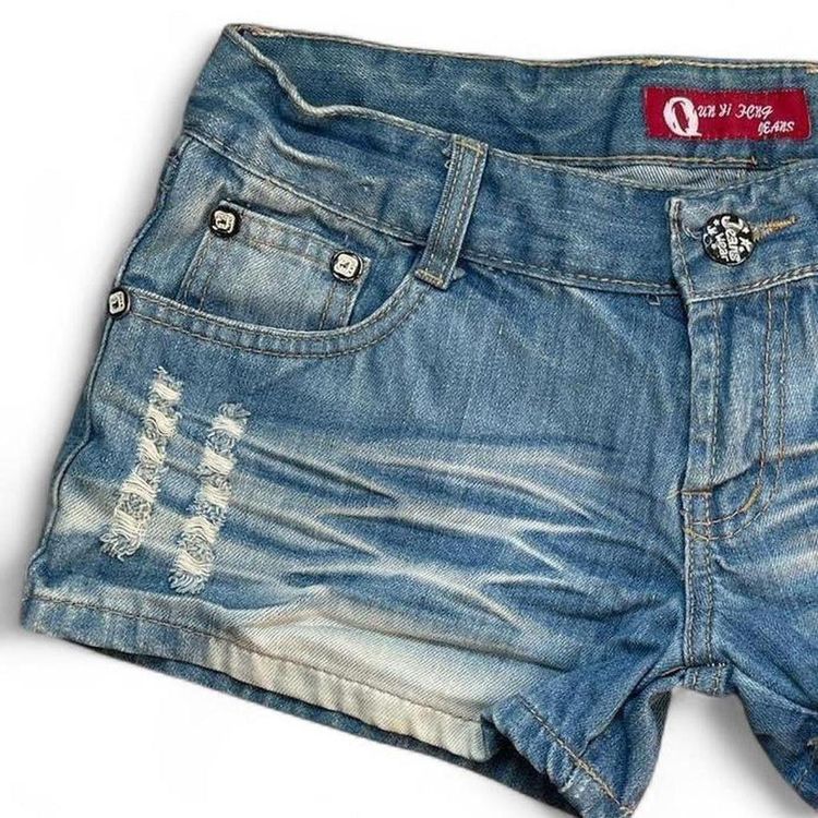 Y2K Denim Mini Shorts low rise size S image 3