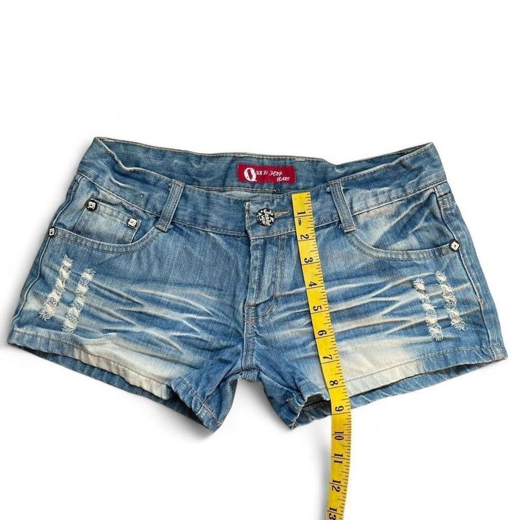 Y2K Denim Mini Shorts low rise size S image 8