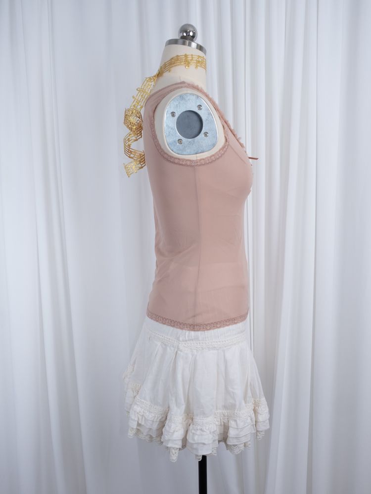 PINK LACE TRIM RIBBON TOP 8