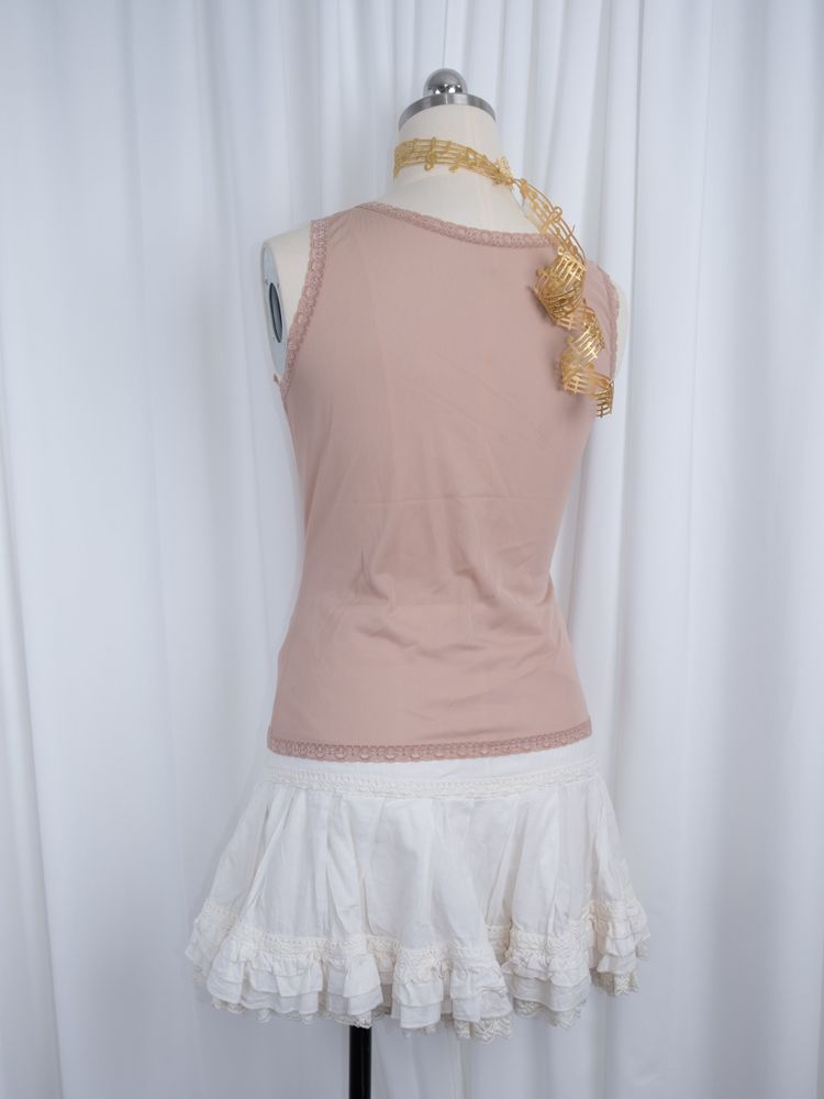 PINK LACE TRIM RIBBON TOP 7