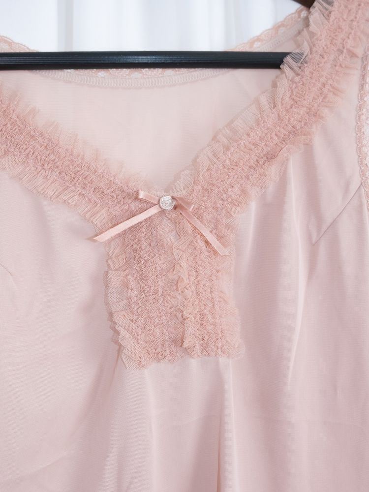 PINK LACE TRIM RIBBON TOP 3