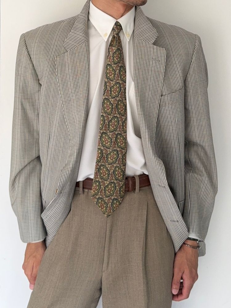 Burberry 1980s 2B Silk Wool Sports Blazer Jacket - Size XXL 1