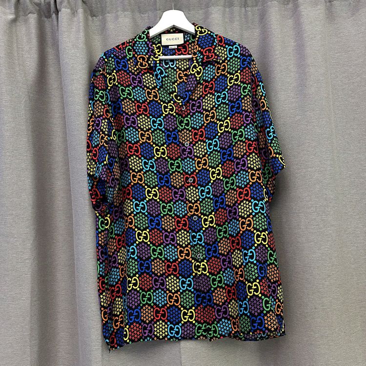 Gucci GG Psychedelic Silk Bowling Shirt (48) image 1