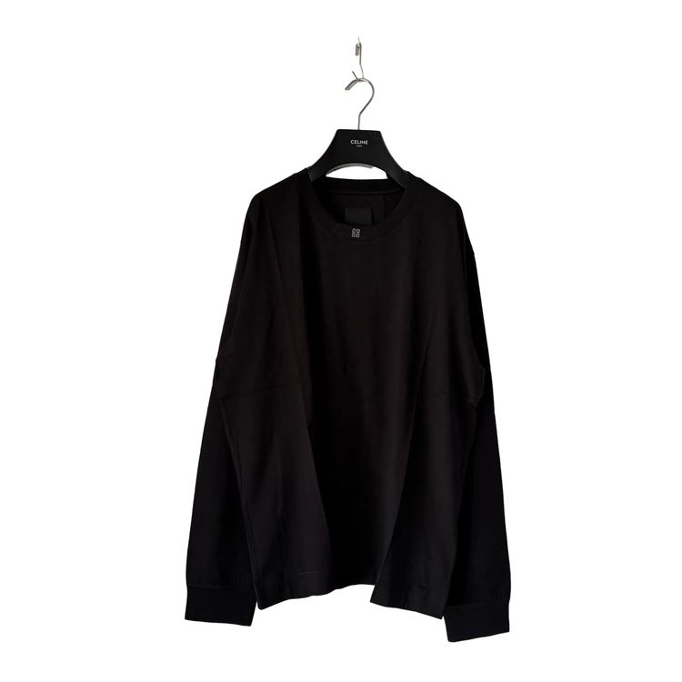 Givenchy Black 4G Collar Logo Oversized Long Sleeve T-Shirt
