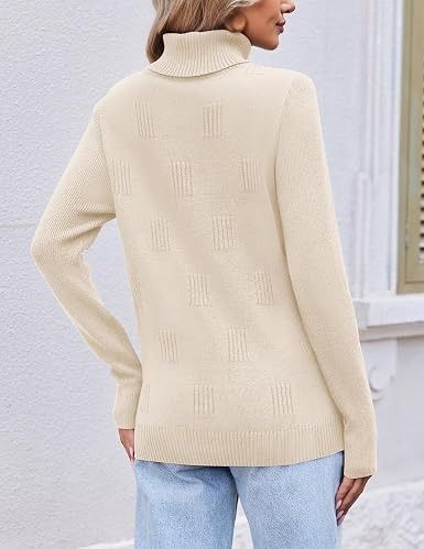 Cream Turtleneck Sweater image 3