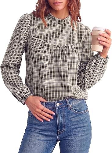 Plaid Long Sleeve Blouse 3
