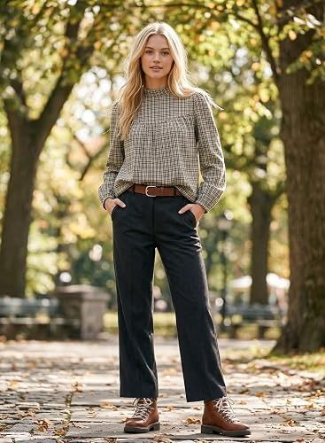 Plaid Long Sleeve Blouse 4