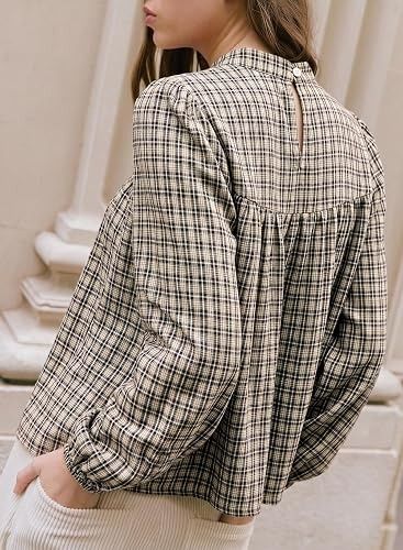 Plaid Long Sleeve Blouse 2