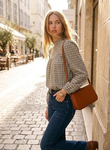 Plaid Long Sleeve Blouse 5