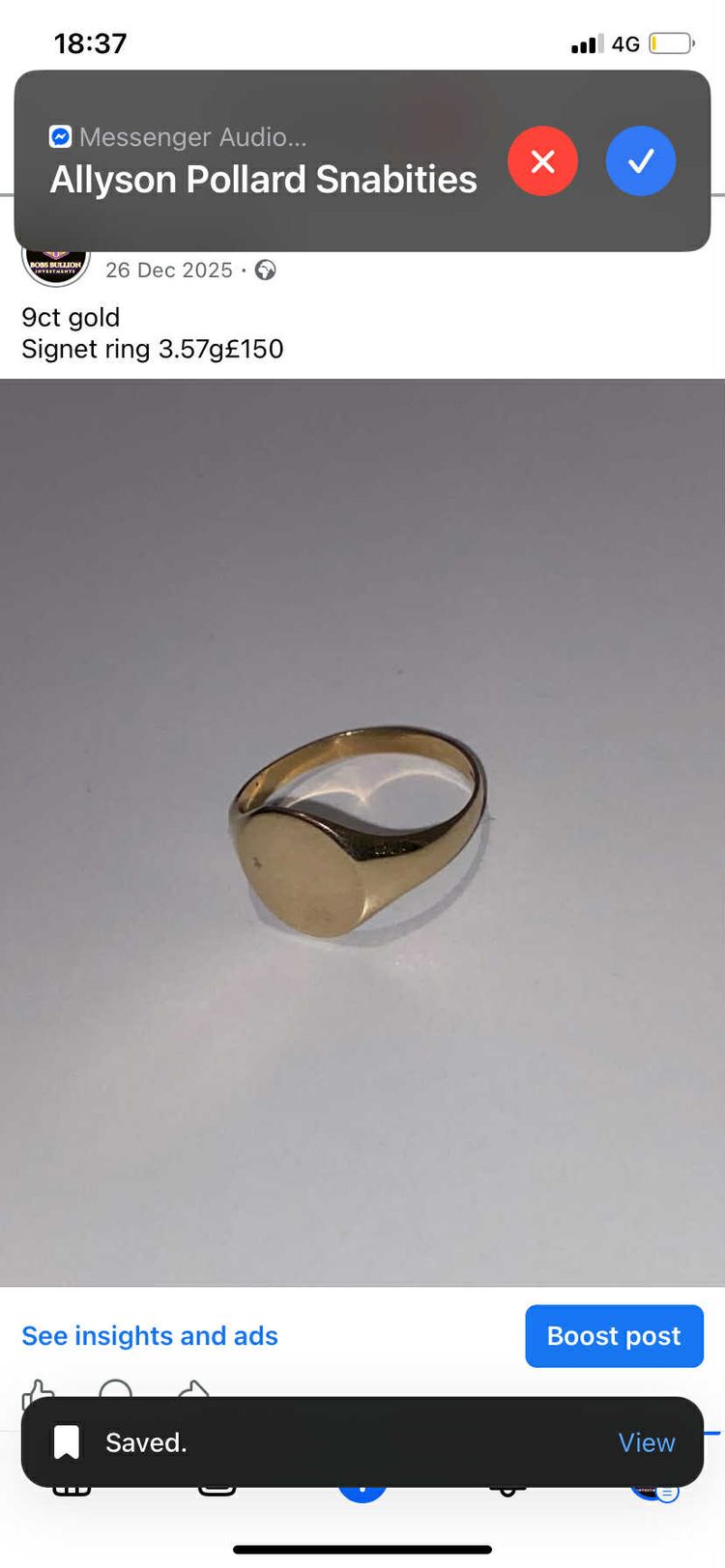 Other 9Ct Gold Signet Ring product image