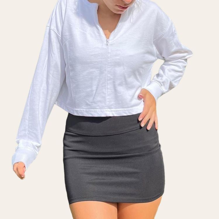 White Missguided Cropped Jumper