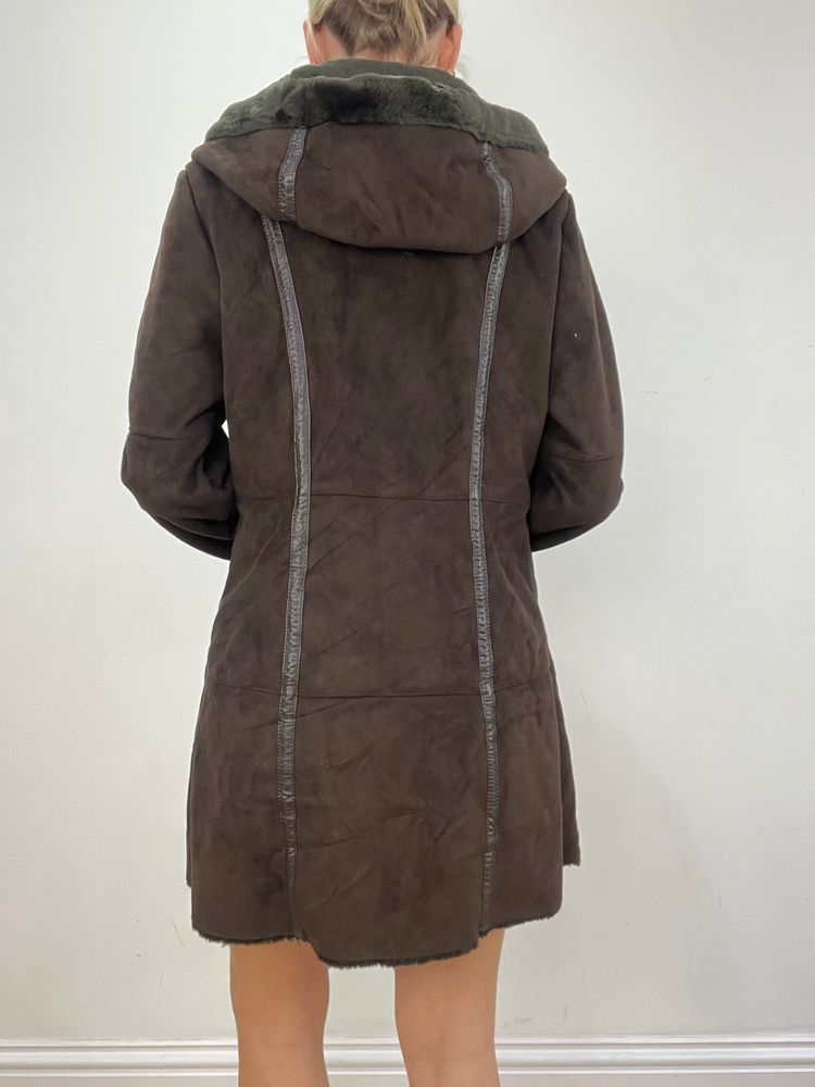 vintage edit six | medium brown balmain style hooded jacket image 5