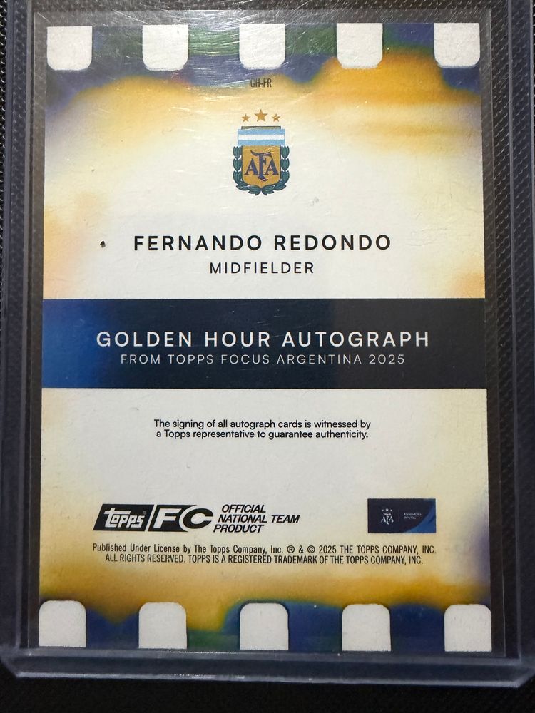 Fernando Redondo Auto Topps Focus Argentina 2025 Golden Hour GH-FR image 2