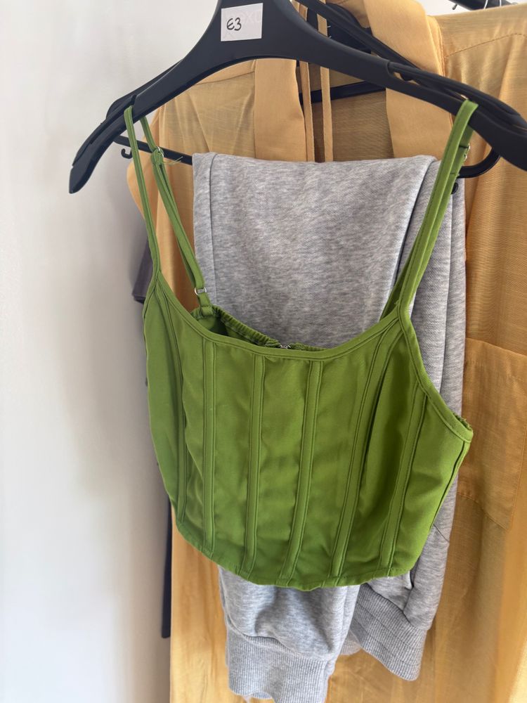 Green Cropped Camisole Top