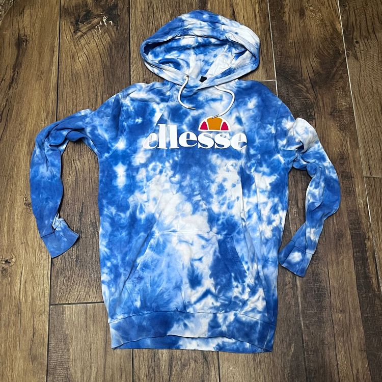 Ellesse Blue And White Tie-Dye Hoodie
