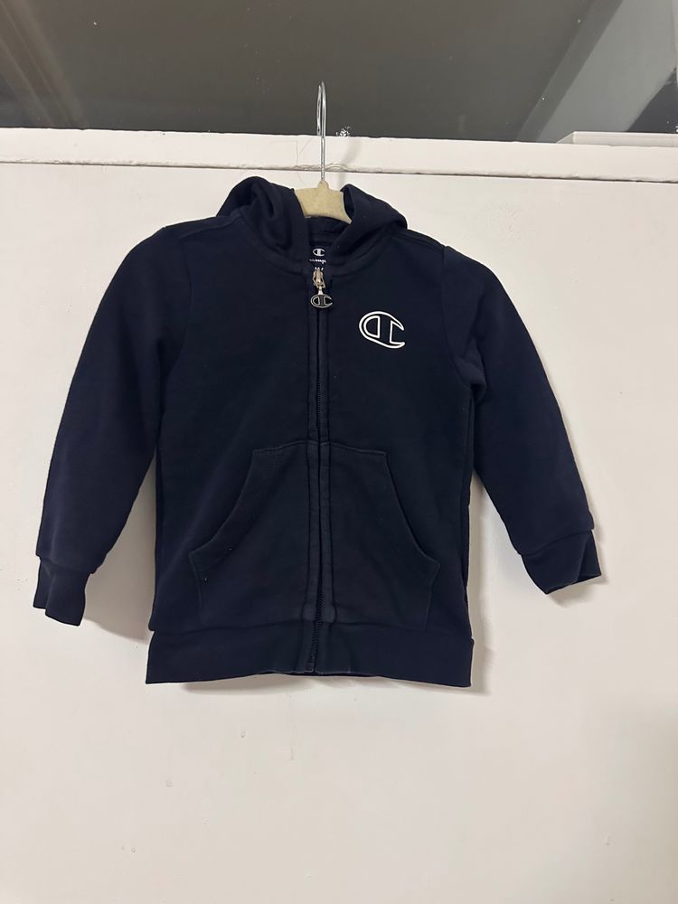 Champion Navy Blue Zip-Up Hoodie