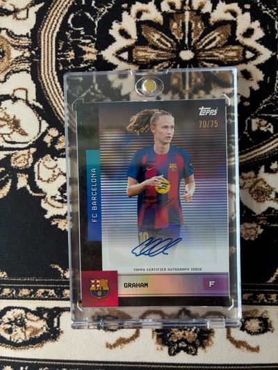 Graham Hansen Auto /75 topps barcelona team set