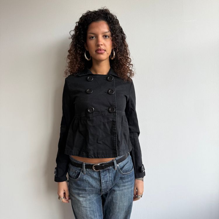 Black denim peacoat - Size S image 2