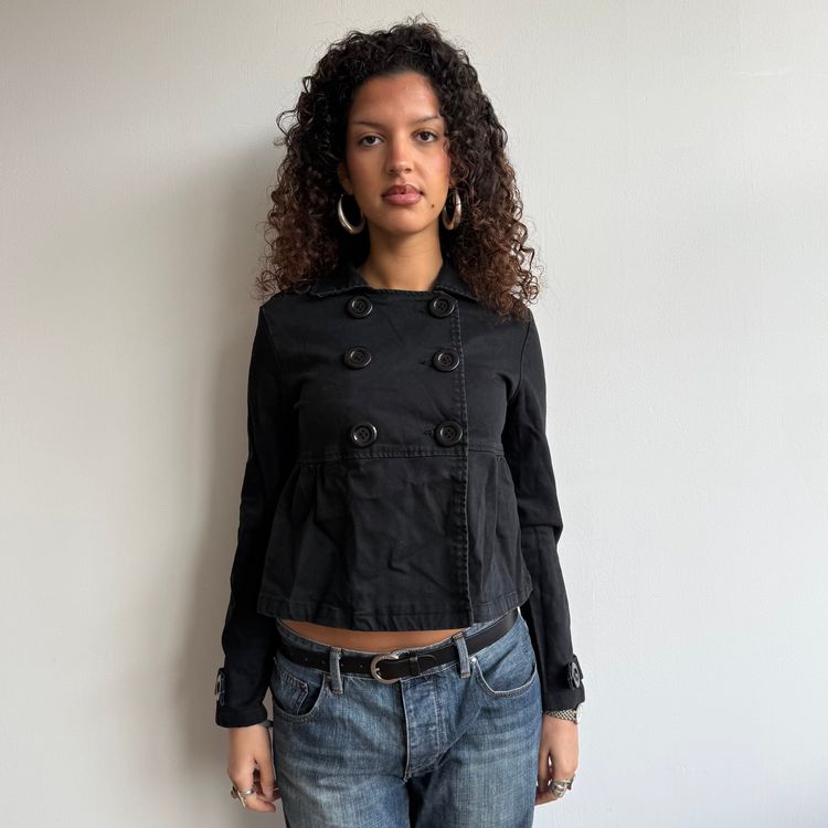 Black denim peacoat - Size S image 10