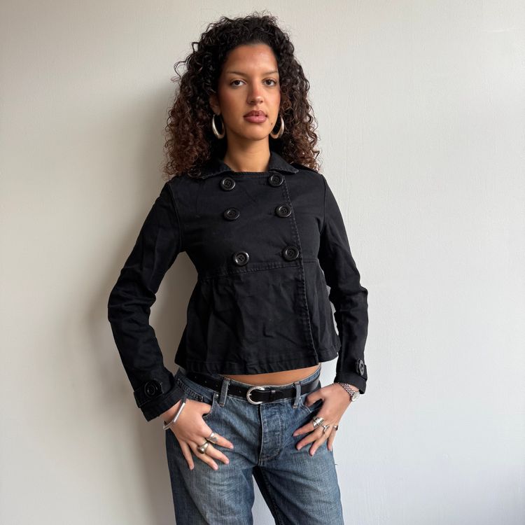 Black denim peacoat - Size S image 11