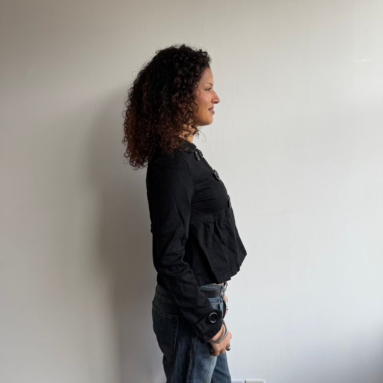 Black denim peacoat - Size S image 9