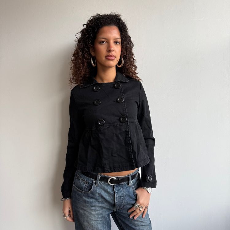 Black denim peacoat - Size S image 6