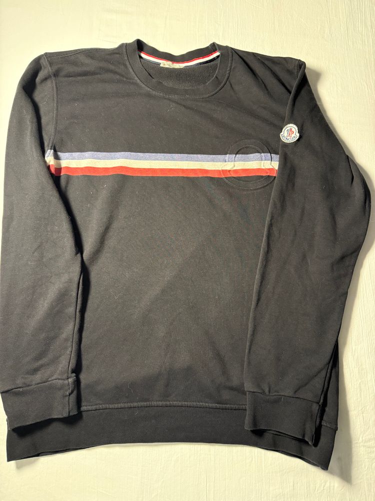Moncler Moncler Black Sweatshirt With Tricolor Stripe product image