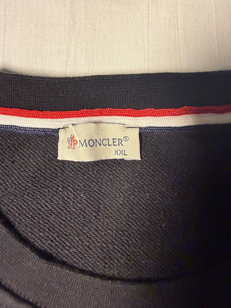 Moncler Black Sweatshirt With Tricolor Stripe 3
