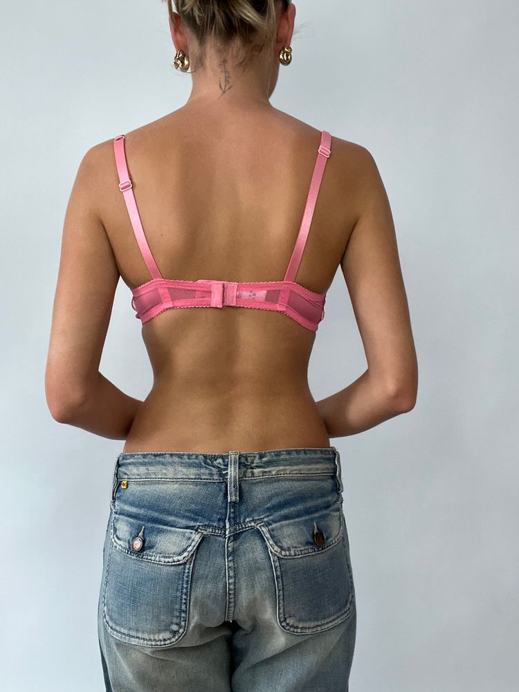 FRUITY DROP | medium pink lace bra image 2