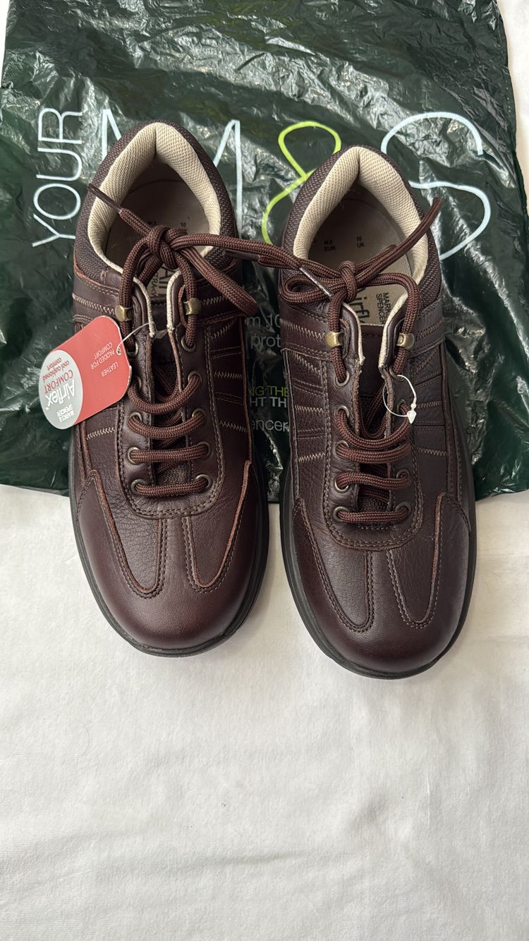 Marks & Spencer Airflex Wide Fit Leather Comfort Shoes imagen 2
