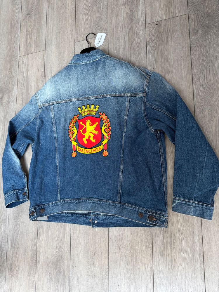 Balenciaga Blue Logo Denim Jacket RRP 1K 