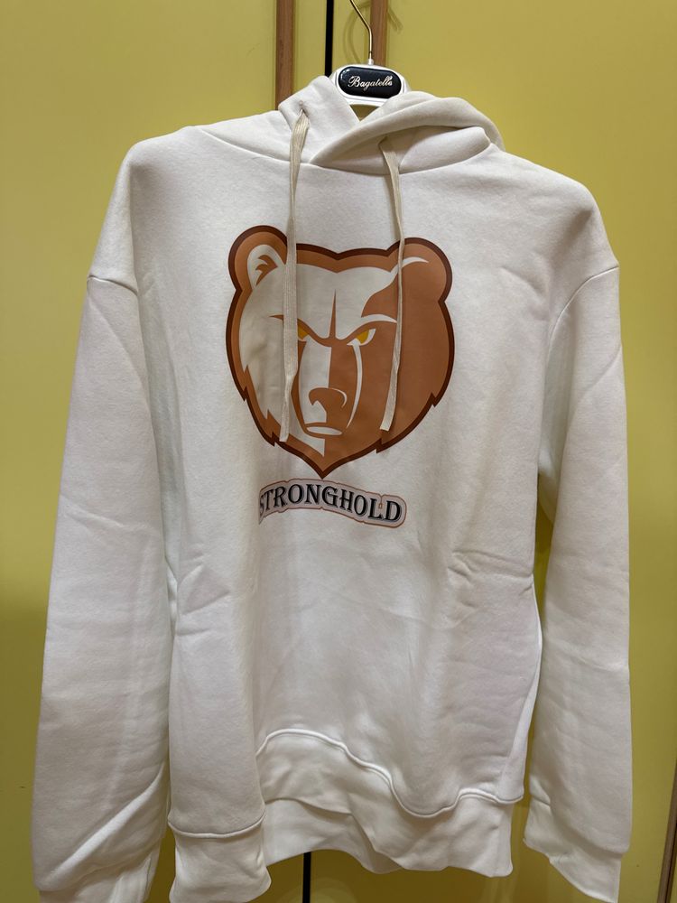 Other Duca Homme White Hoodie With Bear Graphic product image