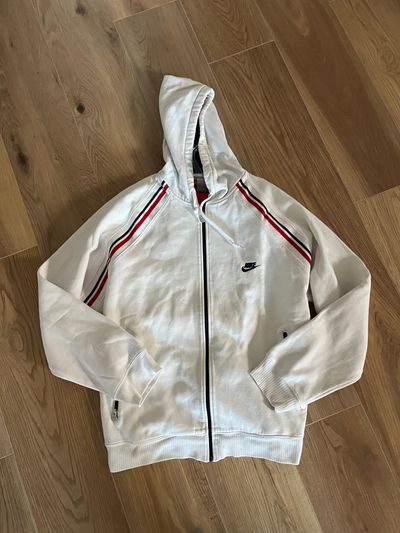 Nike White Zip-Up Hoodie