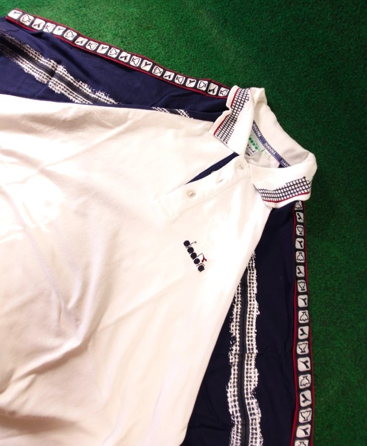 Diadora White And Navy Polo Shirt obraz 1