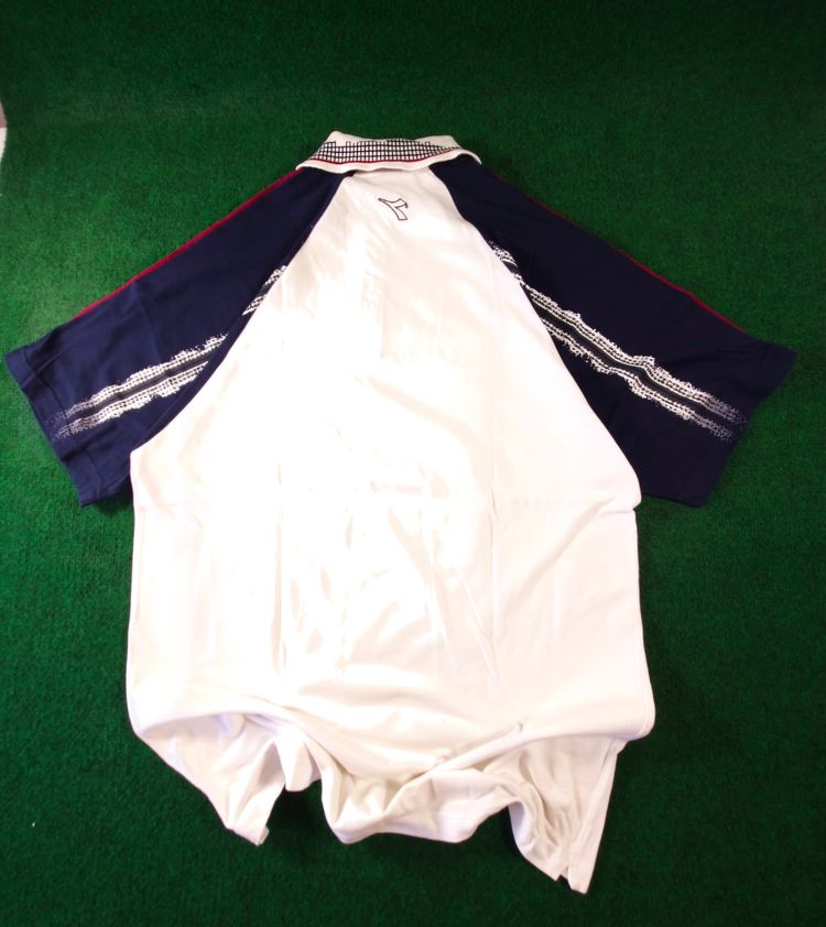 Diadora White And Navy Polo Shirt image 2