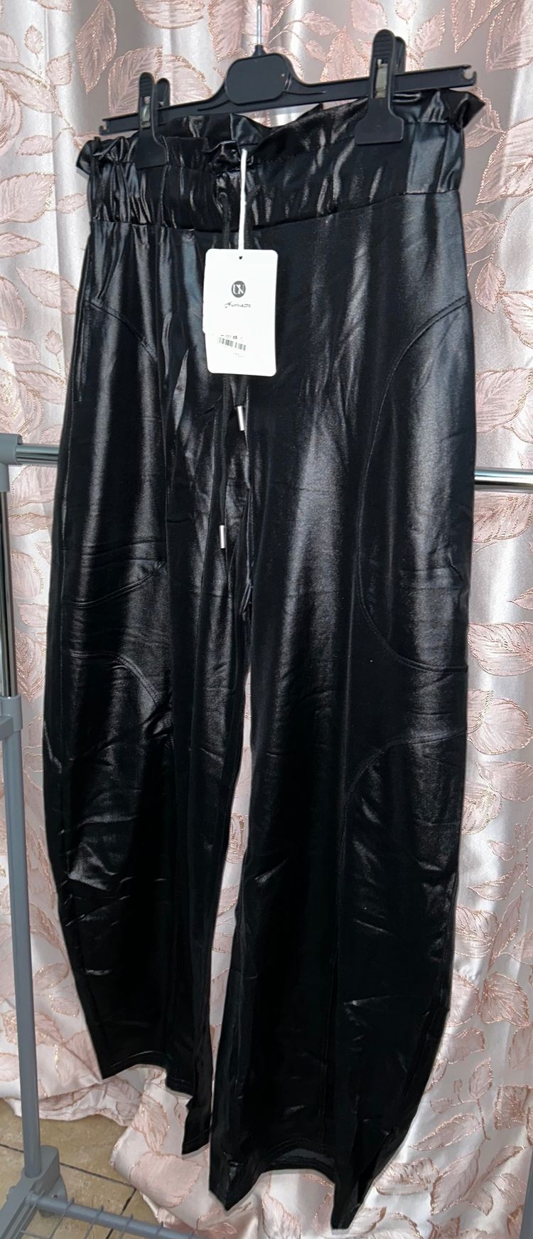 Nuvoletta Black Faux Leather Pants product image