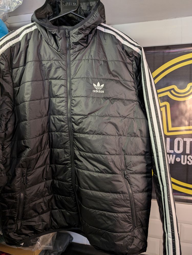 Adidas padded Jacket, striped arms, brand new all sizes  image 3