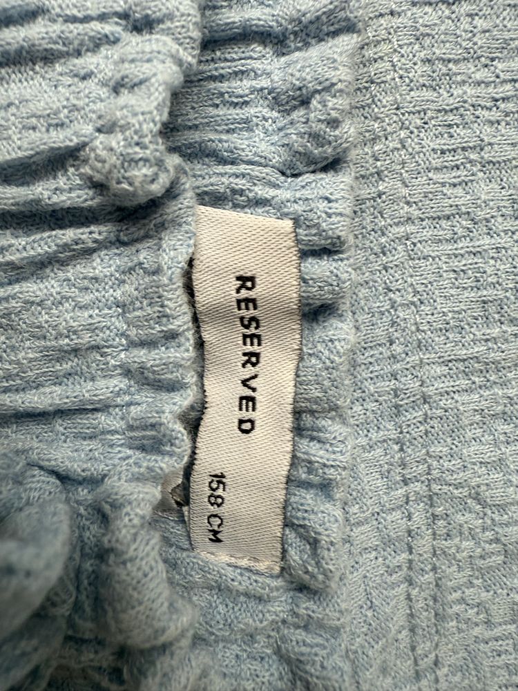 Immagine di Reserved Light Blue Textured Short Sleeve Top And Pants Set 5