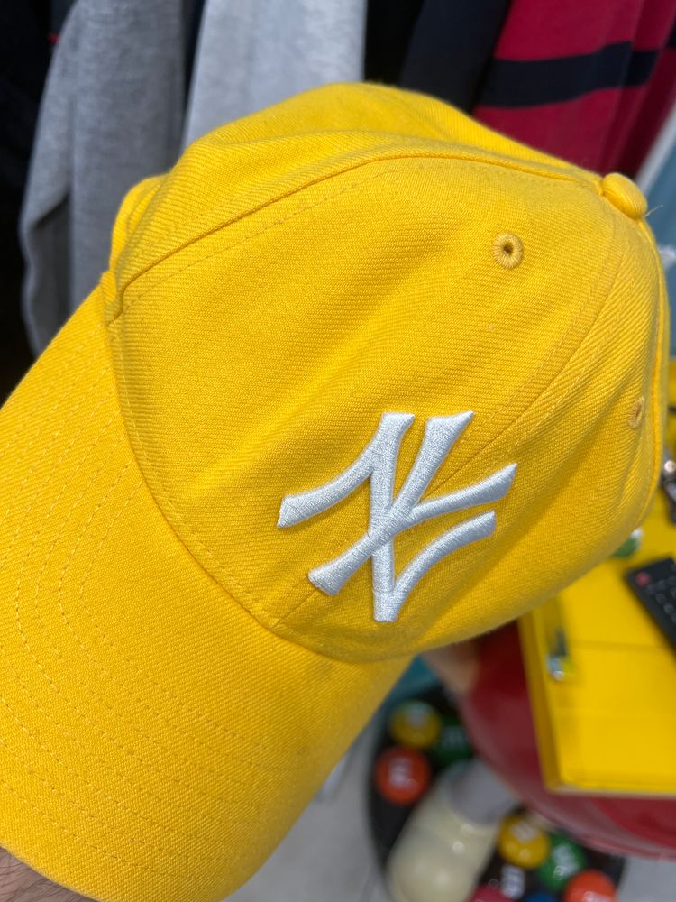 Yellow Baseball Cap With White Ny Logo