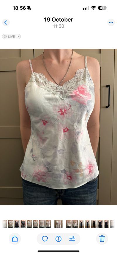White Floral Camisole Top