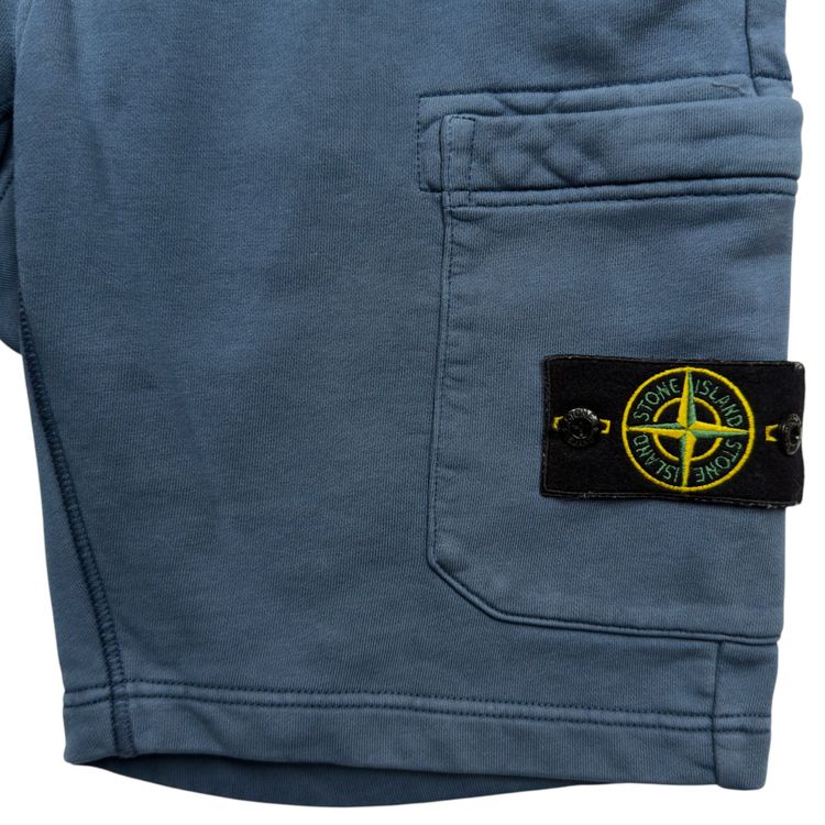 S/S 20 Stone Island Cotton Jersey Cargo Shorts - Blue 5