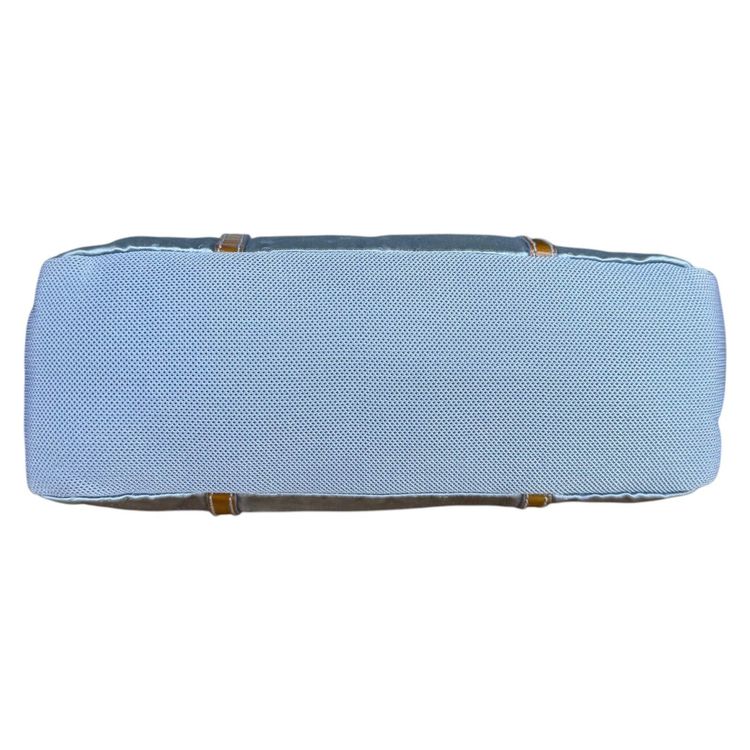 Prada Light Blue Nylon Leather Logo Top Handle Bag image 2