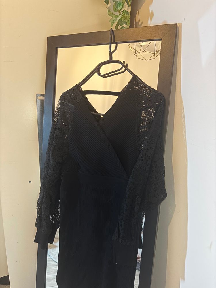 Other Black Dress With Lace Sleeves product image