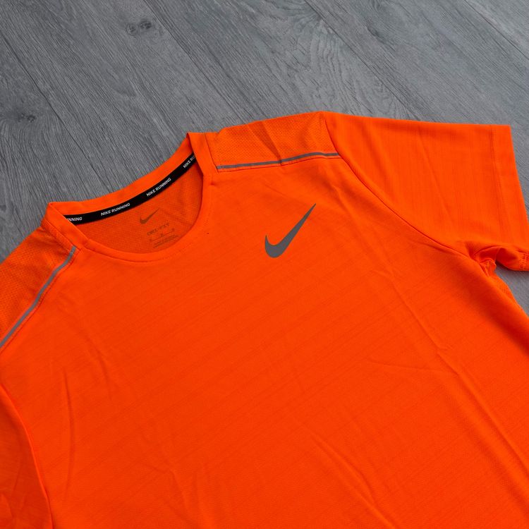 Nike Dri Fit Miler Top and 7" Challenger Running Shorts Set - Total Orange image 3