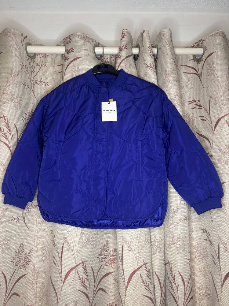 Whistles Kids Blue Quilted Coat