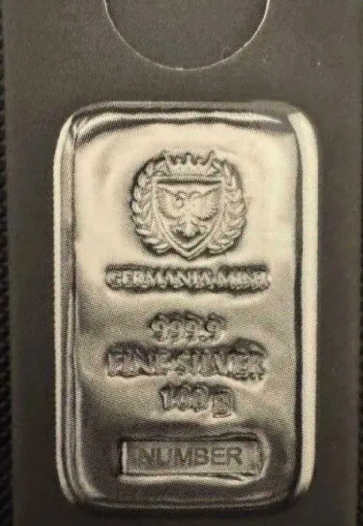 100g Silver Cast Bar Germania Mint