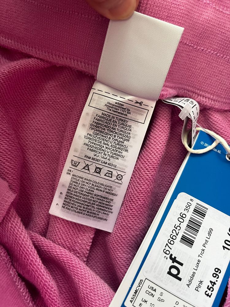 Adidas Pink Track Pants With Crystal Logo 6