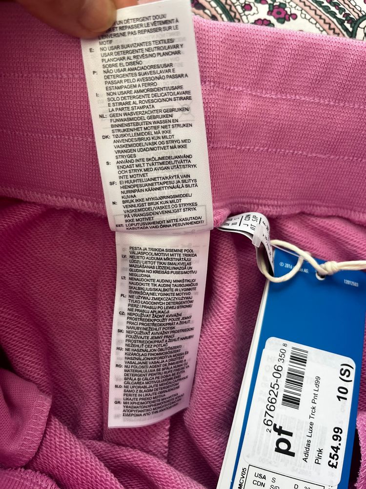 Adidas Pink Track Pants With Crystal Logo 7