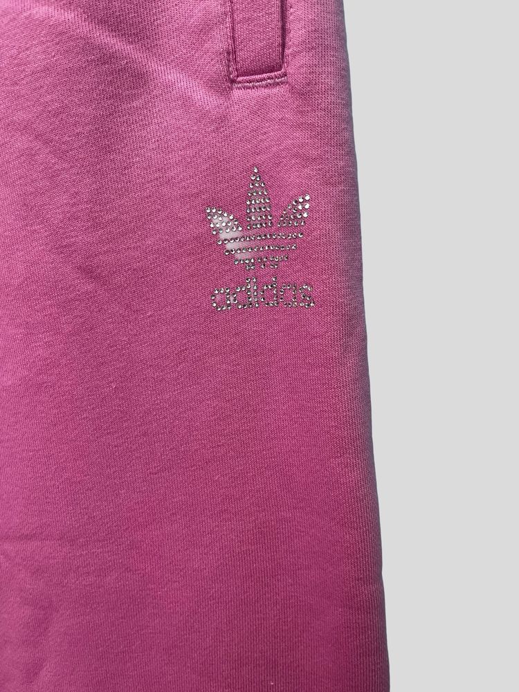 Adidas Pink Track Pants With Crystal Logo 3