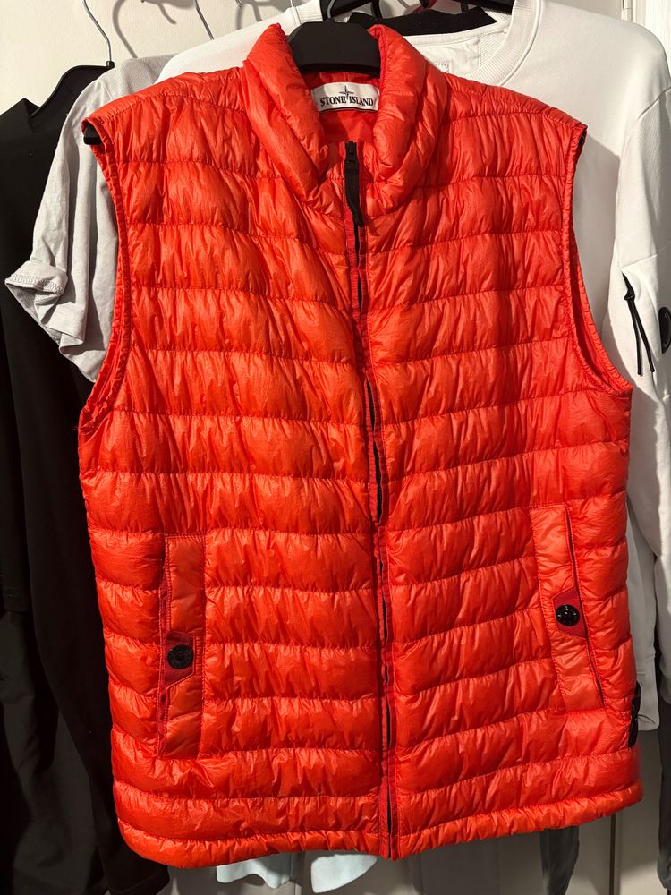 Stone Island orange puffer vest image 3